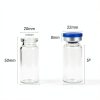 Chudeng 10ml Clear Glass Vials-2-1/2 Dram Clear Glass Headspace Vials with Plastic-Aluminum Flip Caps and Rubber Injection Stoppers, 100 Pack, 20mm Flat Bottom Lab Vial-1