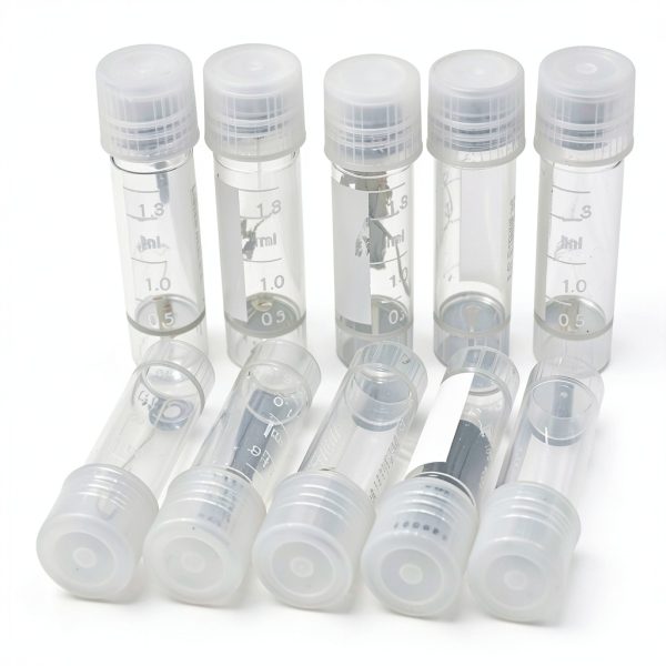 CynKen 20pcs 2ml Graduated Plastic Cryovial with Self‑Standing Cap-0