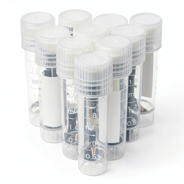 CynKen 20pcs 2ml Graduated Plastic Cryovial with Self‑Standing Cap-1