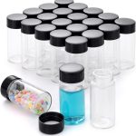 Kesell 20-Pack 20ml Glass Vials with Screw Caps - Small Vials for Essential Oil, and Specimen Samples - Clear Bottles with Lids-0