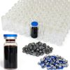 Chudeng 10ml Clear Glass Vials-2-1/2 Dram Clear Glass Headspace Vials with Plastic-Aluminum Flip Caps and Rubber Injection Stoppers, 100 Pack, 20mm Flat Bottom Lab Vial-0