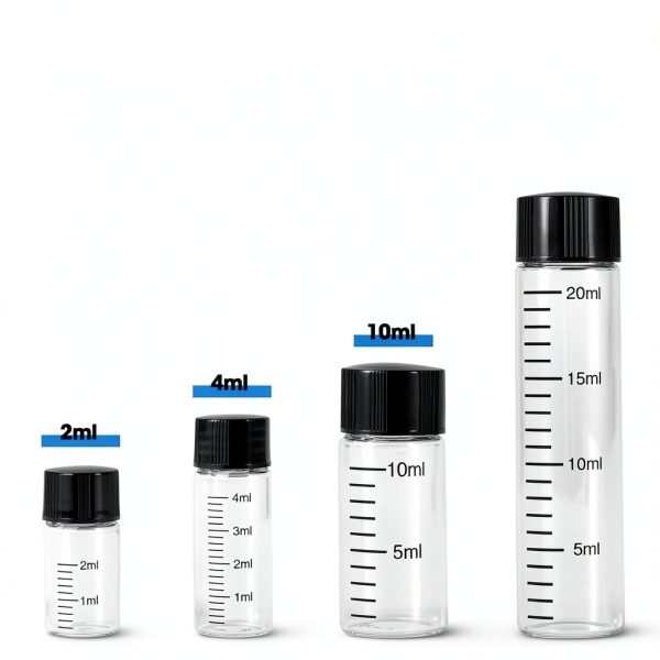 10ml Glass Graduated Vials by Cadbibe – Leakproof Screw Caps, 12pcs-6