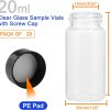 Kesell 20-Pack 20ml Glass Vials with Screw Caps - Small Vials for Essential Oil, and Specimen Samples - Clear Bottles with Lids-1