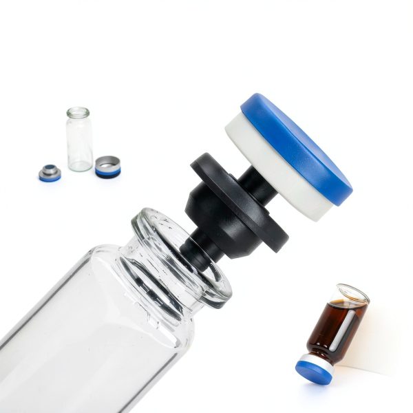 Chudeng 10ml Clear Glass Vials-2-1/2 Dram Clear Glass Headspace Vials with Plastic-Aluminum Flip Caps and Rubber Injection Stoppers, 100 Pack, 20mm Flat Bottom Lab Vial-3
